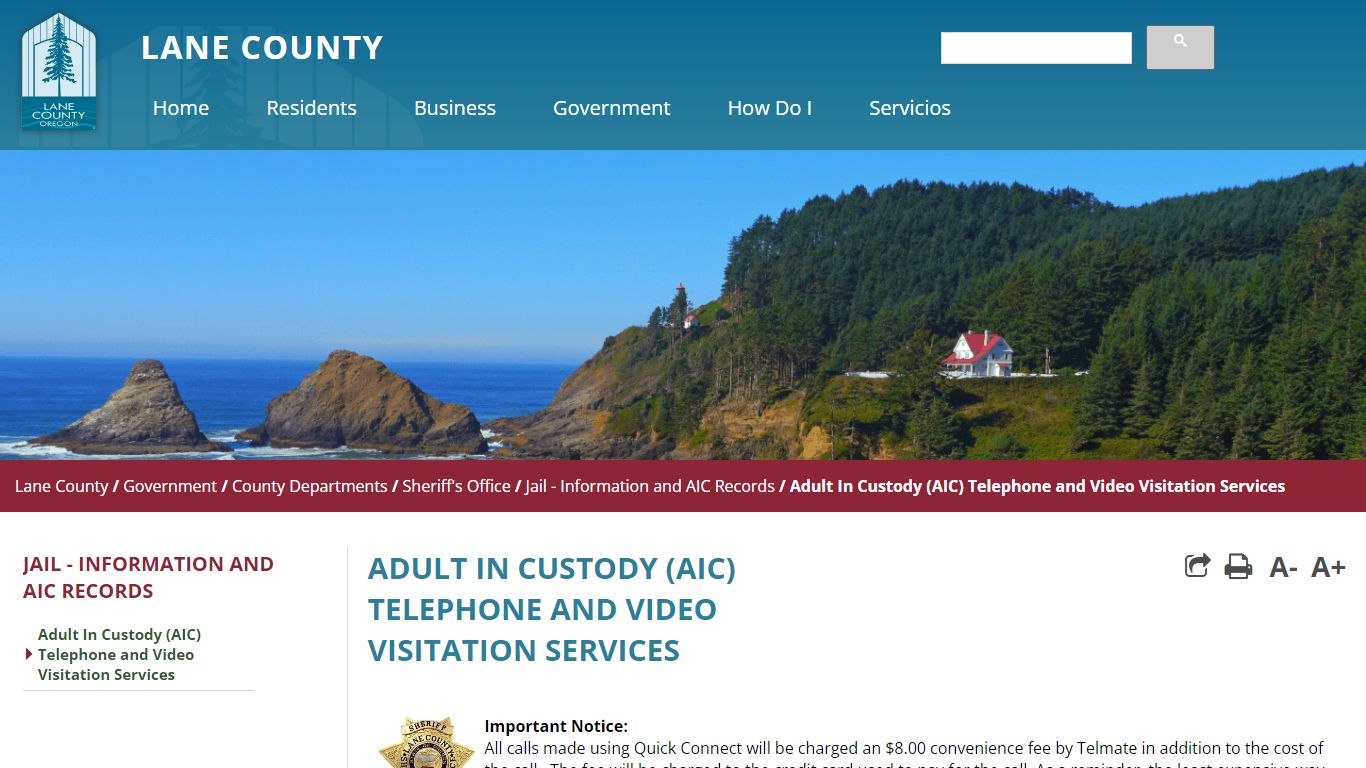 Adult In Custody (AIC) Telephone and Video Visitation Services